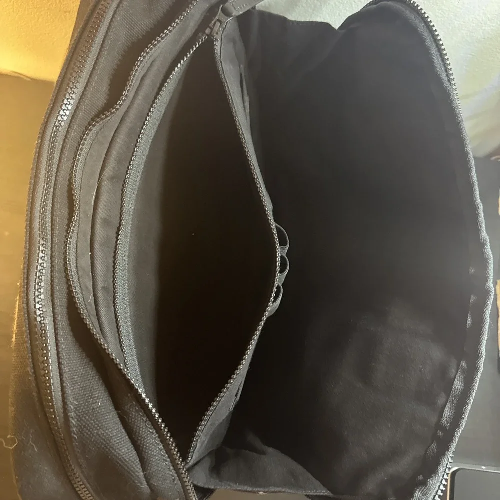 Jack Georges Black Canvas & Leather Zippered Briefcase‎ CV230